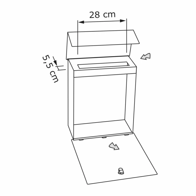 Briefkasten Wandbriefkasten Groove Schwarz RAL 9005 Mit Edelstahlklappe – Bild 5