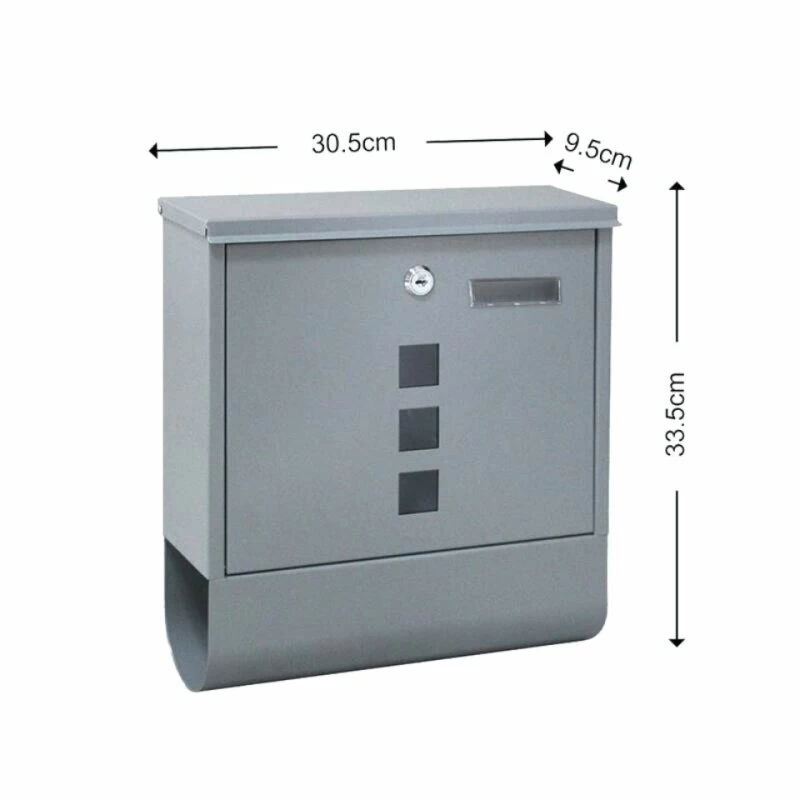 Briefkasten Wandbriefkasten Mit Zeitungsrolle & Sichtfenster Silberfarben – Bild 5