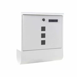 Briefkasten Wandbriefkasten Mit Zeitungsrolle & Sichtfenster Weiss