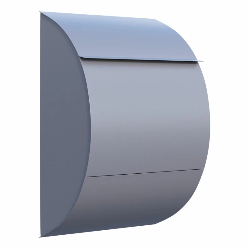Briefkasten Wandbriefkasten Round Grau Metallic RAL 9007