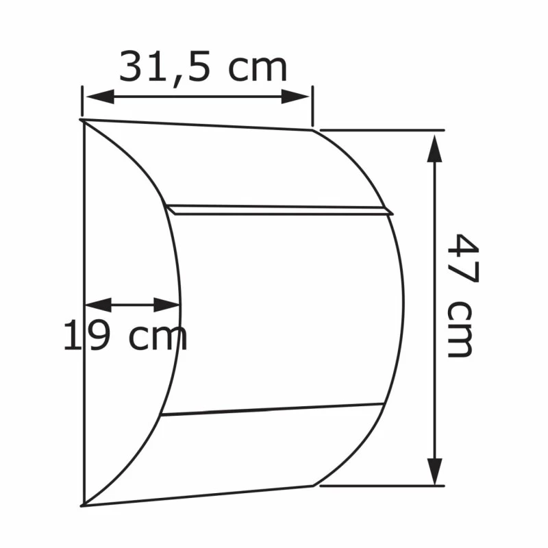 Briefkasten Wandbriefkasten Round Grau Metallic RAL 9007 – Bild 2