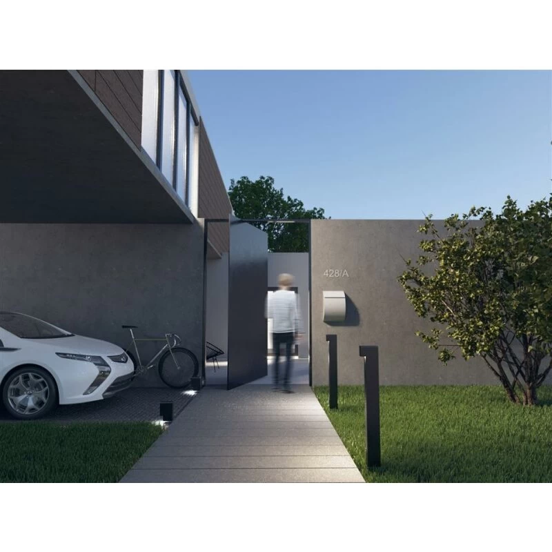 Briefkasten Wandbriefkasten Round Grau Metallic RAL 9007 – Bild 4