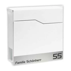 Briefkasten WEIß Mit Beschriftung Wandbriefkasten Postkasten Fritzlar