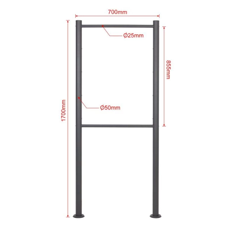 Briefkastenständer Für 4 Postkästen Standfuß Stahl Anthrazit Montagematerial – Bild 3