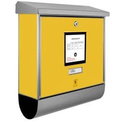 Burg-Wächter Bavaria Briefkasten Postkasten Postbox Mit Zeitungsrolle Gelb