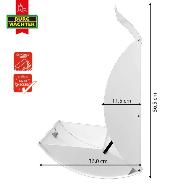 Burg-Wächter Briefkasten Postkasten Wandbriefkasten Weiß Trockenes Holz – Bild 5