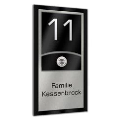 Design Türklingel 130x260mm Mit Schwarzer Acrylglasdekorplatte