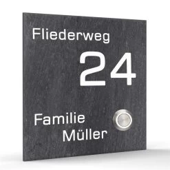 Design Türklingel Aus Naturschiefer 200x200mm