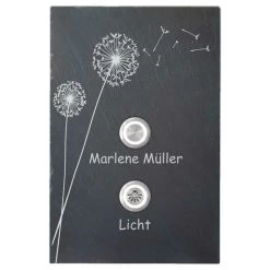 Design Türklingel Schiefer 150x200mm Pusteblume Mit Lichttaster