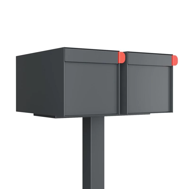 Doppel Briefkasten Standbriefkasten Square Anthrazit RAL 7016