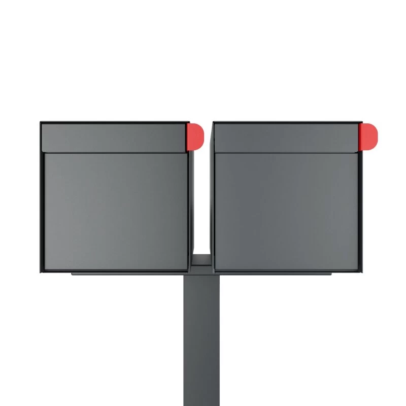 Doppel Briefkasten Standbriefkasten Square Anthrazit RAL 7016 – Bild 2
