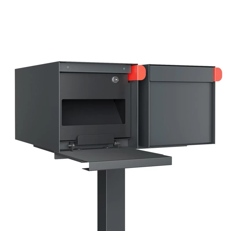 Doppel Briefkasten Standbriefkasten Square Anthrazit RAL 7016 – Bild 3