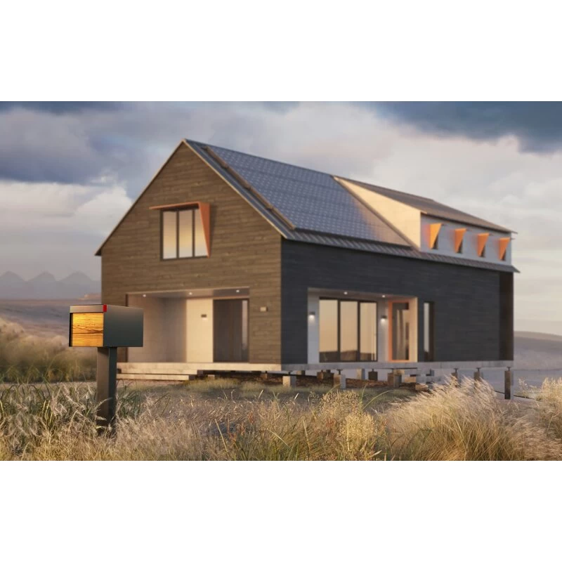 Doppel Briefkasten Standbriefkasten Square Schwarz RAL 9005 Mit HPL-Front – Bild 11