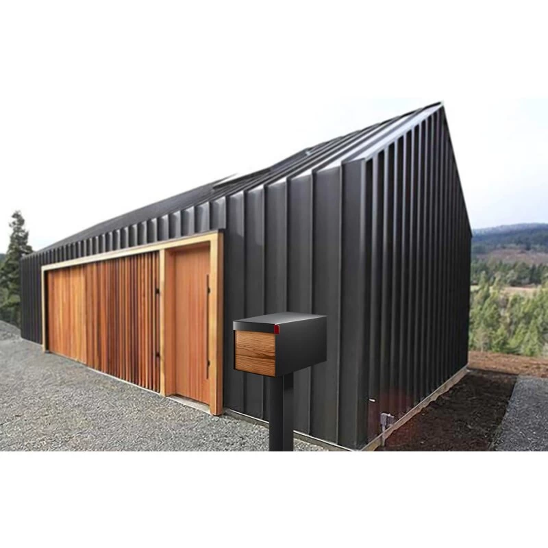 Doppel Briefkasten Standbriefkasten Square Schwarz RAL 9005 Mit HPL-Front – Bild 13