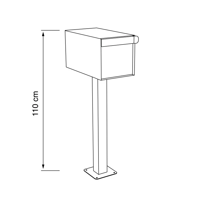 Doppel Briefkasten Standbriefkasten Square Schwarz RAL 9005 Mit HPL-Front – Bild 6