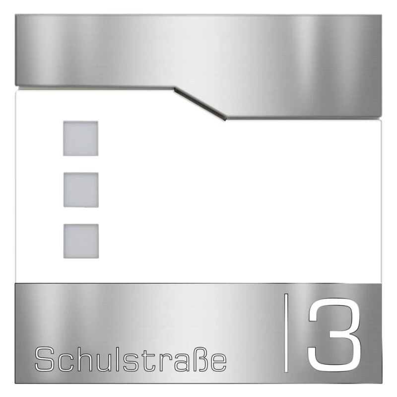 Doppel Standbriefkasten Inkl. Zeitungsfach RAL 9016 Weiß Mit Edelstahl Laser Namensblende – Bild 3