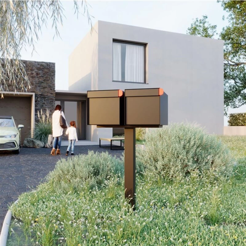 Dreifach Briefkasten Standbriefkasten Square Verschiedene Farben Wählbar – Bild 4