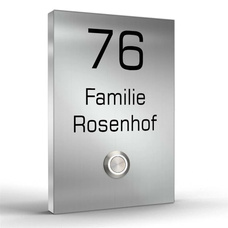 Edelstahl Aufputz Türklingel 110x160mm Mit LED Taster Titan2