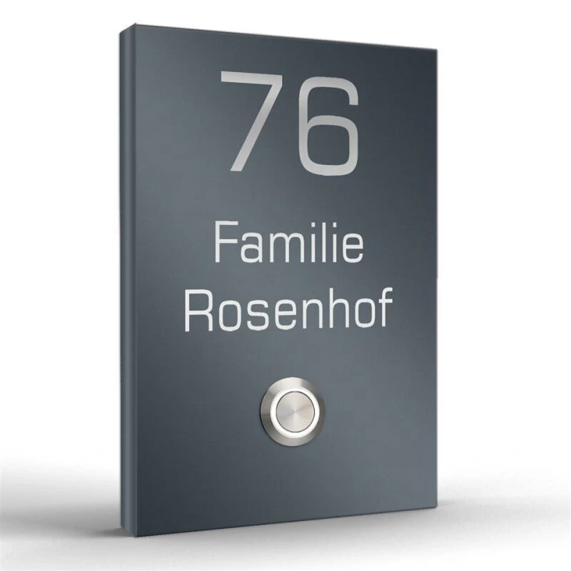 Edelstahl Aufputz Türklingel 110x160mm Mit LED Taster Titan2 – Bild 2