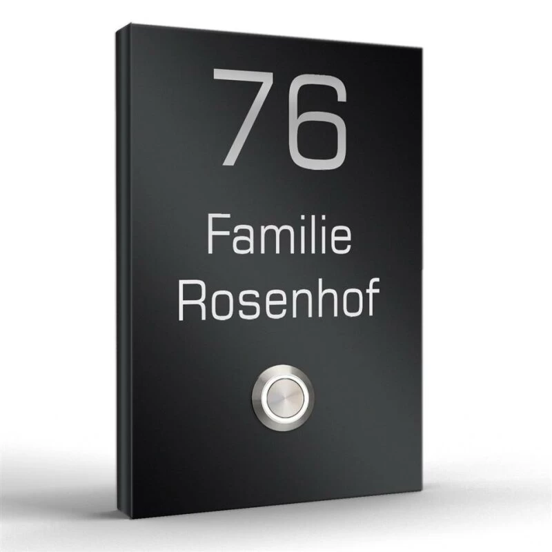 Edelstahl Aufputz Türklingel 110x160mm Mit LED Taster Titan2 – Bild 3