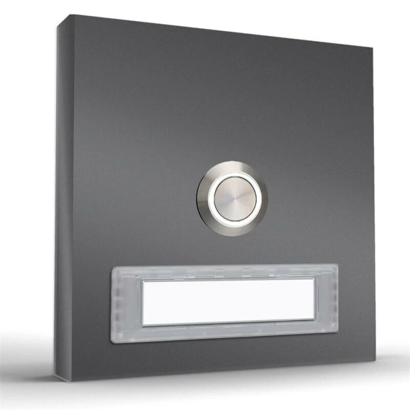 Edelstahl Aufputz Türklingel Aufputzklingel 100x100mm Pluto20 – Bild 2