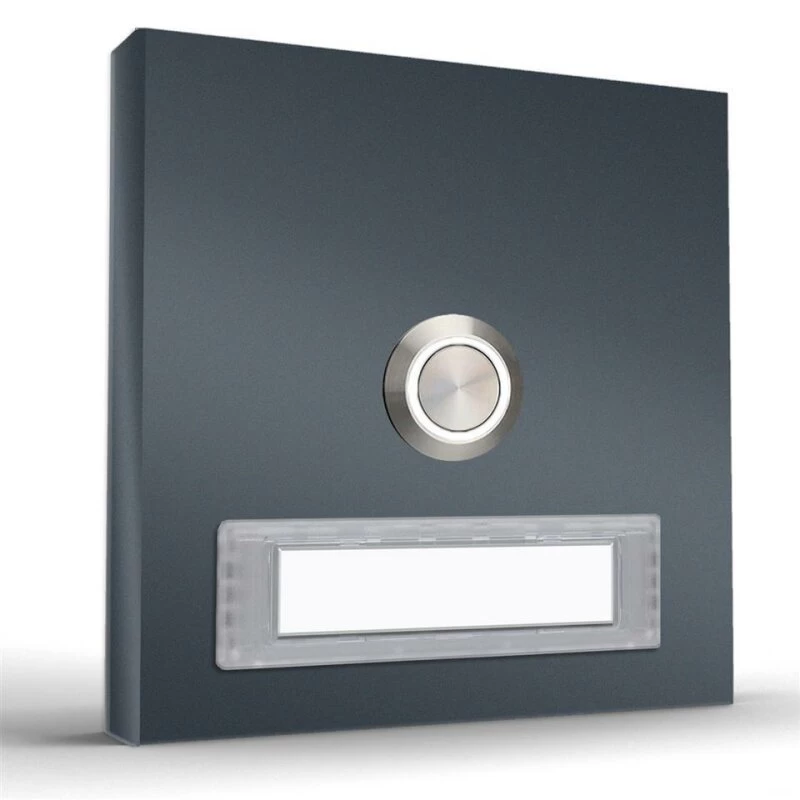 Edelstahl Aufputz Türklingel Aufputzklingel 100x100mm Pluto20 – Bild 3