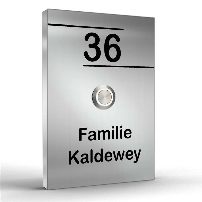 Edelstahl Aufputz Türklingel Aufputzklingel 110x160mm Mit LED Taster Saturn2