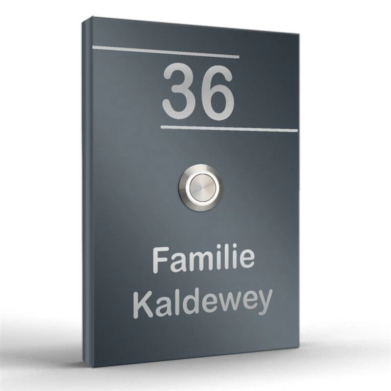 Edelstahl Aufputz Türklingel Aufputzklingel 110x160mm Mit LED Taster Saturn2 – Bild 2