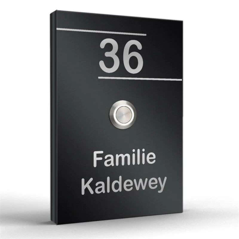 Edelstahl Aufputz Türklingel Aufputzklingel 110x160mm Mit LED Taster Saturn2 – Bild 3