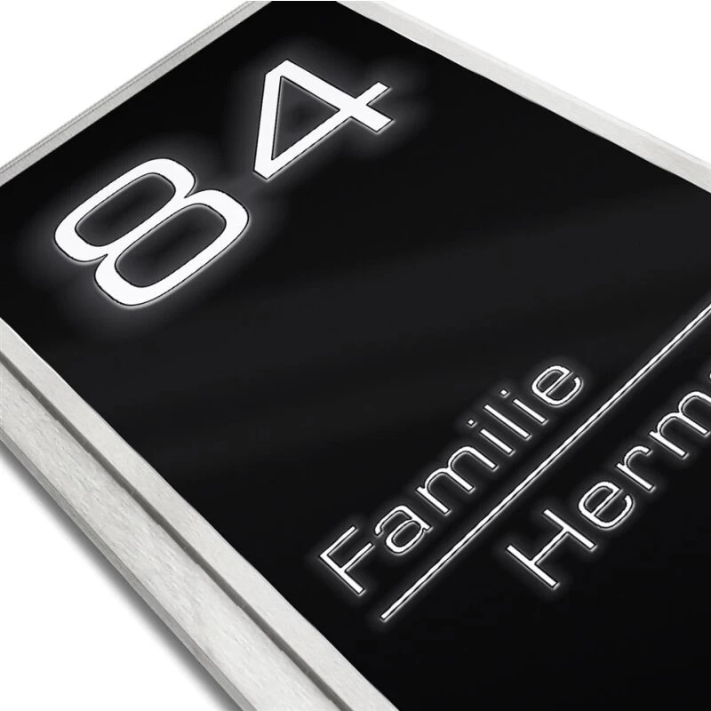 Edelstahl Aufputz Türklingel RAL 9005 Schwarz Hochglanz Mit Beleuchtung Weiß NAOS – Bild 3