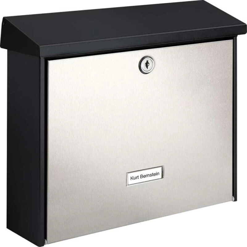 Edelstahl Briefkasten Mailbox Wandbriefkasten Black & Steel