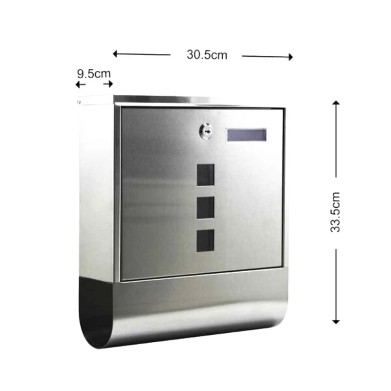 Edelstahl Briefkasten Mit Schutzlack Lackiert Mit Zeitungsrolle & Sichtfenster – Bild 2