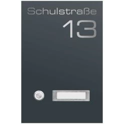 Edelstahl Türklingel 1 Familien Mit Namensschilder RAL 7016 Anthrazit Grau