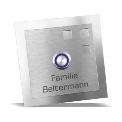 Edelstahl Türklingel 100x100mm Klingelschild Square