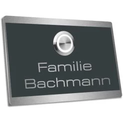 Edelstahl Türklingel 110x85mm Anthrazit RAL 7016 ROLF