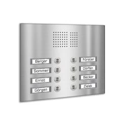 Edelstahl Unterputz Achtfamilien Türklingel Quer 305x235mm