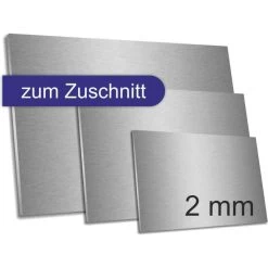 Edelstahl Zuschnitt 2 Mm Stärke K320 Geschliffen Größe Konfigurierbar