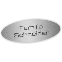 Edelstahlschild 175x65mm Oval Typ 1