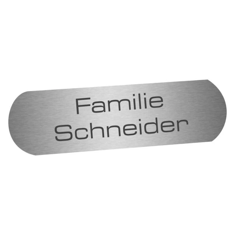 Edelstahlschild 90x20mm Mit Abgerundeten Ecken