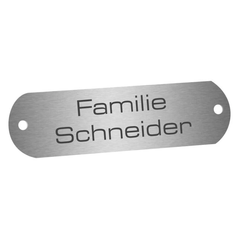 Edelstahlschild 90x20mm Mit Abgerundeten Ecken – Bild 2
