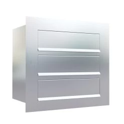 Einbaubriefkasten Cosmo Edelstahl 3 Parteien