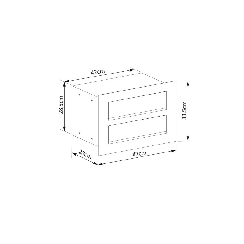 Einbaubriefkasten Cosmo Grau Metallic RAL 9007 2 Parteien – Bild 4