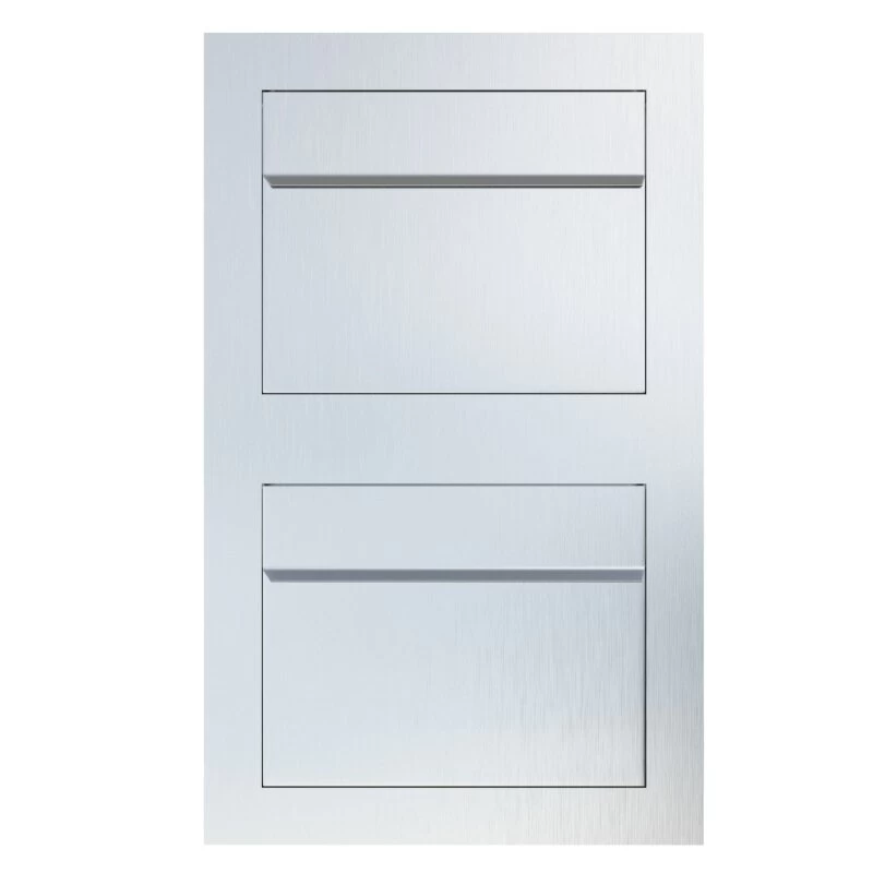 Einbaubriefkasten Hochkant Aus Edelstahl 2 Parteien – Bild 2