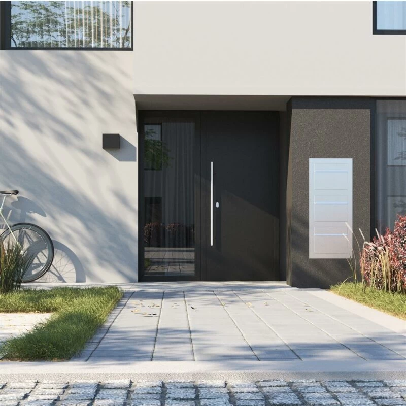 Einbaubriefkasten Hochkant Aus Edelstahl 2 Parteien – Bild 3