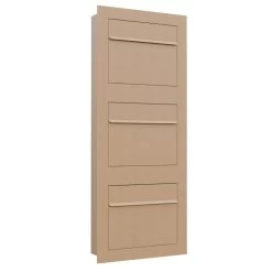 Einbaubriefkasten Hochkant Aus Edelstahl RAL 8001 Rostoptik 3 Parteien