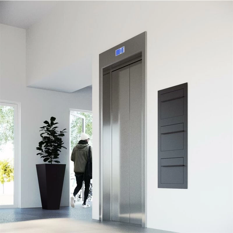 Einbaubriefkasten Hochkant Aus Edelstahl RAL 8001 Rostoptik 3 Parteien – Bild 3