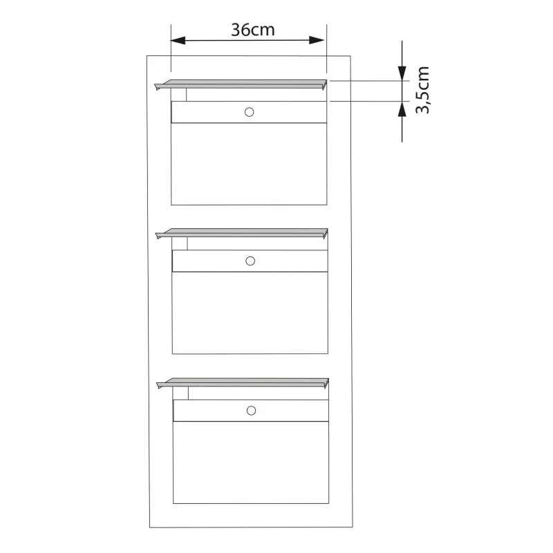 Einbaubriefkasten Hochkant Aus Edelstahl RAL 8001 Rostoptik 3 Parteien – Bild 5