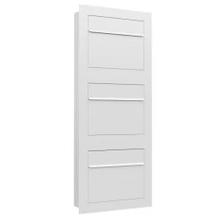 Einbaubriefkasten Hochkant Aus Edelstahl RAL 9016 Verkehrsweiß 3 Parteien