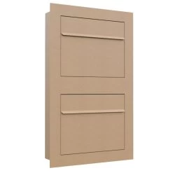 Einbaubriefkasten Hochkant Rostoptik RAL 8001 2 Parteien