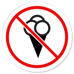 Eis Essen Verboten Verbotsschild Rundschild